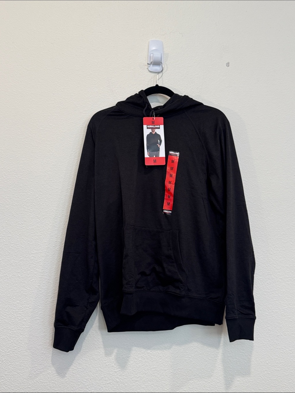 Kirkland Signature Black Men's Pullover Hoodie with Kangaroo Pocket - Picture 4 of 5